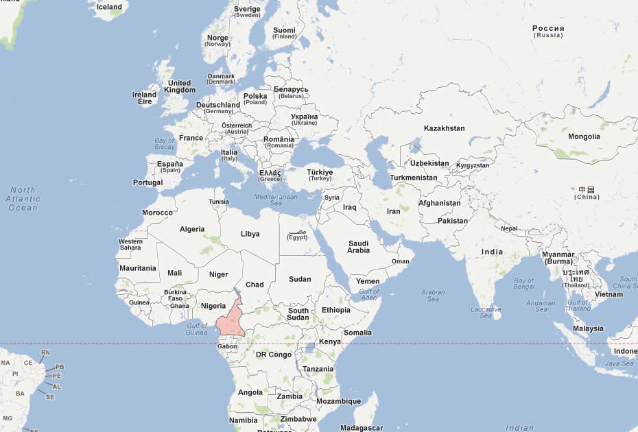 carte du Cameroun monde